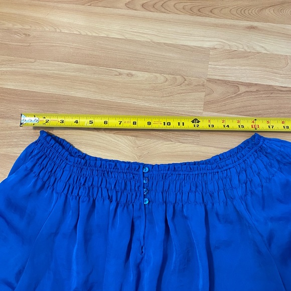 Off Shoulder Elastic Summer Top in Blue - Picture 5 of 5